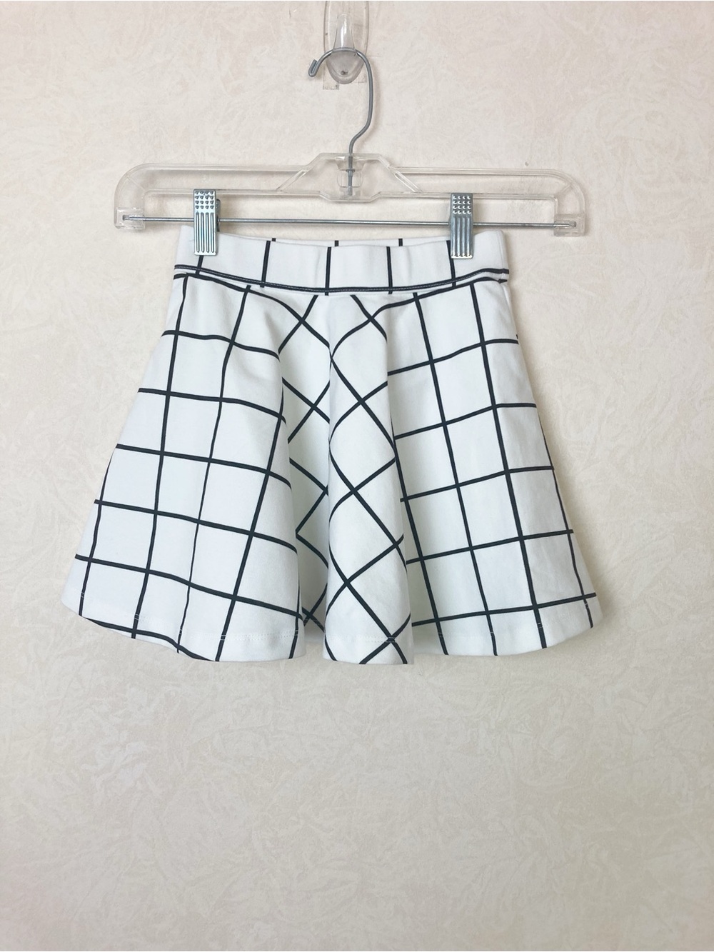 Janie and Jack  Swing  Skirt  White Black Windowpane Plaid Pattern Girl Size 3T